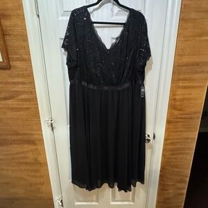 torrid Black Sequin Lace Midi Dress